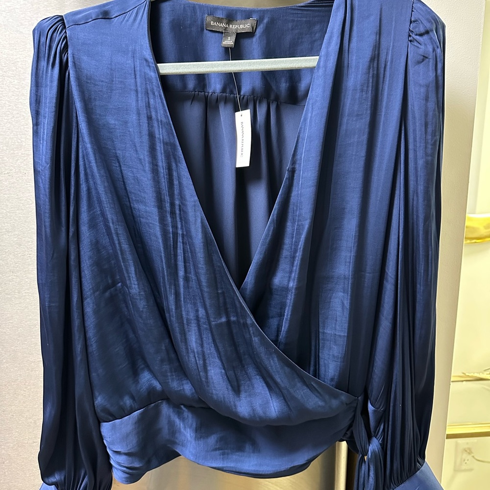 Cropped wrap blouse